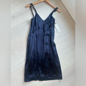 NWT Helmut Lang navy slip dress midi